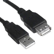 CABO EXTENSÃO USB 2.0 - USB A MACHO + USB A FEMEA 2.0 - 1.80M - PRETO