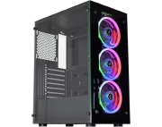 GABINETE GAMER ELITE CG-10W5 PAINEL DE VIDRO C/3FAN AAFA COLORIDO - KMEX