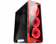 GABINETE GAMER VAMP CG05P9 VERM PSUCOVER CHAPTRANS 3FANLEDS - KMEX