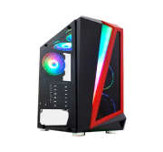 GABINETE GAMER HAWK3 VERMELHO CG03QI PAINEL FITA LED RGB S/FAN - KMEX