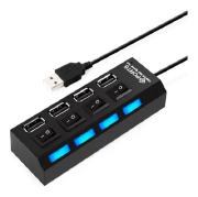 HUB USB 2,0 4 PORTAS C/CHAVE LED 1264 - DEX