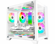 GABINETE GAMER SPACE Z WHITE CG-W1AD OPEN FRAME S/FAN - KMEX