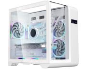 GABINETE AQUARIO CYBERPUNK W8KI C/DISPLAY DIGITAL S/ FAN WITHE - KMEX